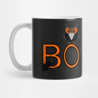 Boo, says the owl. It's Halloween! Mug